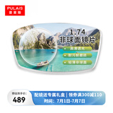 普莱斯（pulais）近视眼镜片防辐射非球面树脂超薄加硬绿膜 1.74超薄 200-800度