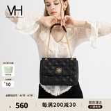 VANESSA HOGAN VH包包女包茵然软包2025夏季轻奢链条单肩斜挎包生日礼物送女友 黑色大号（容量升级）