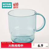NITORI宜得利家居 家用简约透明牙刷杯子情侣刷牙杯漱口杯带手柄 蓝色