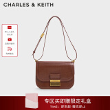CHARLES&KEITH复古锁扣豆腐包单肩斜挎包包女包生日520礼物CK2-80781400 DARK BROWN深棕色CK2-80782444 S/M