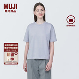 无印良品（MUJI）女式 天竺编织圆领短袖T恤上衣打底衫女款内搭多巴胺女装 灰色BB2P6C4S M (160/84A)