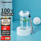 特百惠（Tupperware）晶彩mini塑料杯280ML 男女学生儿童双饮口便携水杯子 珍珠白