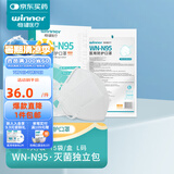 稳健N95口罩无菌级成人n95防护口罩折叠式头戴3d立体防护用品一次性 【拍2有礼】N95白色高透款L码15袋/盒 头戴式
