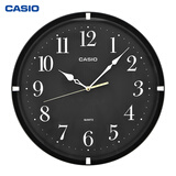 卡西欧（CASIO） 13英寸静音挂钟客厅钟表时钟表挂墙创意现代日式简约石英钟 高贵黑IQ-88-1PF
