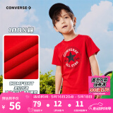 Converse 匡威儿童装男童短袖t恤夏季新款打底大童透气小女孩半袖运动T恤 学院红-中性 130 /64 【建议身高116-122cm】