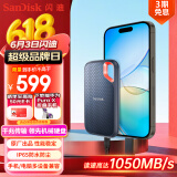 闪迪（SanDisk）1TB Type-c USB3.2 NVMe移动固态硬盘（PSSD）E61卓越版 1050MB/s三防保护 手机笔记本电脑外接SSD