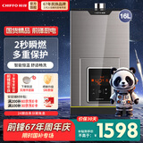 前锋 (CHIFFO） 燃气热水器智能速热天然气恒温家用强排式厨卫家电JSQ-L01R系列 16L 热水器JSQ30-16L01R 爵士金