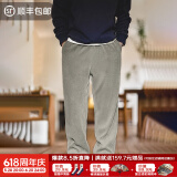 马登工装雪尼尔垂感聪明裤美式巴恩风直筒休闲裤仿灯芯绒束脚长裤子男 浅灰色 S