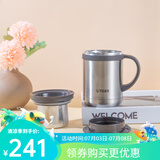 虎牌（TIGER）保温杯 办公型不锈钢真空杯茶滤网杯 水杯CWM-A035 350ml 浅灰色XC 350ml