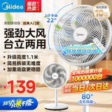 美的（Midea）电风扇 家用风扇落地扇 立式轻音节能强风电扇 宿舍降温循环柔风自然风桌面 【7叶台立两用】超级单品