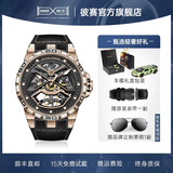 BEXEI彼赛流浪地球联名款手表男士全自动机械表夜光镂空背透轻奢男腕表 木星系-玫瑰金壳（人气单品）