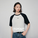 初语多款多色纯棉t恤女2025年夏季新款图案印花圆领短袖上衣 黑色-白色-SMILEGT528005 XL