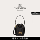华伦天奴VALENTINO[礼物]女士 VLOGO SIGNATURE 迷你水桶包 黑色 均码