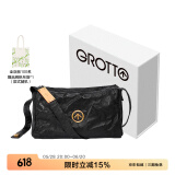 GROTTO个乐黑石包经典大容量植鞣绵羊皮单肩斜挎通勤软包男女款礼物 黑石M（金标）