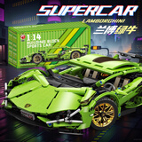 斯纳恩（Snaen）儿童玩具积木汽车拼装赛车兰博基尼跑车模型6-12岁男孩圣诞节礼物