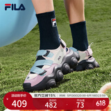 FILA 斐乐女鞋草莓凉鞋夏厚底增高玛丽珍运动魔术贴凉拖 粉红沙司/淡水色-SD 36.5