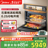 美的（Midea）嵌入式微蒸烤一体机GR6S石墨烯涡轮热风温湿智控微蒸烤炸炖5合一纯平全嵌55L烤箱 美的知味2.0R6S