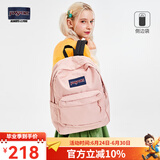 JANSPORT杰斯伯双肩包女学生旅行包26L旅行轻便透气书包男背包 4QUT7N8蜜蜡粉-侧边袋