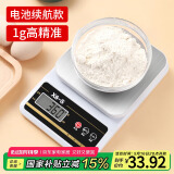 拜杰厨房电子秤家用小型烘焙克称高精度称重食物秤克数秤5kg/1g  X6-S