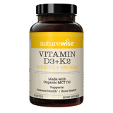 自然薇萃维生素D3K2复合软胶囊90粒/瓶 活性vd5000iu备孕成人补钙引钙入骨