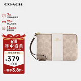 蔻驰（COACH）【品牌直供】女士拉链腕包小号钱包手拿包沙黄色CW854IMXDM