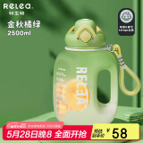 物生物（RELEA）运动水杯吨杯吨桶大容量Tritan塑料健身水壶男女学生吸管杯子礼物
