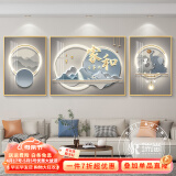 瑞尚（RUISHANG） 北欧客厅装饰画轻奢沙发背景墙挂画简约墙上壁画餐厅玄关墙画 家和万事兴A 左右40*60+中间80*60晶瓷面金框