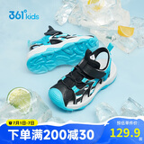 361°儿童凉鞋2025夏季男女童3-12岁透气防撞包头沙滩凉鞋 黑 38