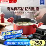 特福（Tefal）汤锅不粘锅煮汤锅家用炖煮锅双耳煮粥煲汤锅-20cm