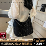 CinvaiKrose官网小c&k包包女包腋下包2025新款轻奢斜挎包520礼物送女友老婆 黑色
