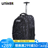 uniker小学生拉杆书包男双肩背包女行李包休闲中学生书包轻便拉杆包 水晶纹18020M