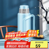 SIMELO施美乐印象京都明月保温瓶玻璃内胆热水壶宿舍热水瓶2L典雅蓝