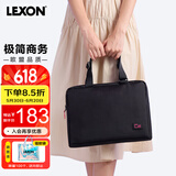 乐上（LEXON）单肩包女手提电脑包13.3英寸内胆包时尚斜挎包轻便商务公文包黑色
