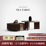 逅你意式简约大小圆异形茶几组合现代轻奢客厅设计师创意方圆茶台桌 设计师款PalermoTT【 组合茶几】 北美烟熏木皮茶几组合