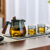 泥也泡茶壶玻璃家用加厚耐高温侧把过滤煮茶器电陶炉专用烧水壶可明火