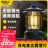 原始人 户外灯照明马灯超长续航野营灯露营灯露营氛围灯户外帐篷灯 电池款-星烛【濡雨黑】二挡调光