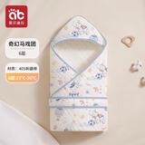 爱贝迪拉新生儿包被婴儿防惊跳夏季秋冬四季宝宝抱被睡袋包单婴幼儿通用 22~26°C适用-6层（奇幻马戏团）100%纯棉不起球