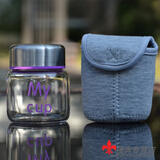 畅印 韩版迷你水杯女可爱小巧玻璃杯学生便携水瓶配杯套小清新随手杯 MY CUP 紫色 150毫升（带杯套）