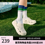 斯凯奇（Skechers）洞洞鞋夏季厚底沙滩凉鞋女外穿高级感包头踩屎感多巴胺泡泡鞋 白色/WHT 36 尺码偏大，建议选小一码