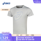 亚瑟士ASICS运动T恤男子跑步短袖透气舒适运动上衣 2011D076-001 灰色 L