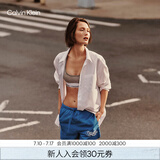 Calvin Klein内衣【明星同款摩登引力带】女士ck无钢圈轻运动背心文胸F3785AD 020-椰青灰 S 推荐70A-75A