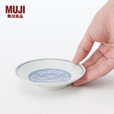 无印良品（MUJI）波佐见烧 豆皿 小碟子 蘸料碟 凉菜碟 调味碟 吐骨碟 家用 青海波纹 4英寸