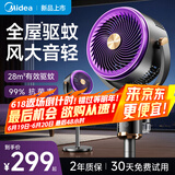 美的（Midea）电风扇空气循环扇暴风驱蚊落地扇家用大风力轻音净化扇 紫色【驱蚊款】双重抗菌+智能语音+10米送风