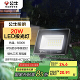 公牛（BULL）LED投光灯户外庭院工厂园林灯露营灯 IP65防水等级20W-6500K白光