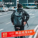 光影行星（GYXX）双肩背包电脑男女士旅行大容量运动休闲大学生高初中商务出差书包 宙斯-黑色中号-适合16寸电脑