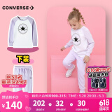 Converse匡威儿童装男童套装春秋季新款长袖t恤裤子2件套女大童透气运动服 淡紫色 140 /68 【建议身高128-140cm】