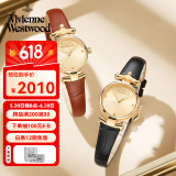 薇薇安·威斯特伍德（Vivienne Westwood）西太后手表女士小表盘女表石英表皮表带生日礼物送女友金色同款 闺蜜组合 VV090GDBK+VV090GDBR 23mm