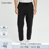 Calvin Klein Jeans秋季男士简约顺色ck字母刺绣抽绳修身微弹休闲裤J320786 BEH-太空黑 M