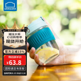 乐扣乐扣（LOCK&LOCK）咖啡杯耐热玻璃水杯子男女学生便携式双饮吸管杯随手杯350ML绿色
