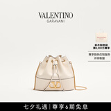 华伦天奴VALENTINO[礼物]女士 VLOGO SIGNATURE 迷你羊皮水桶包 浅象牙白色 均码